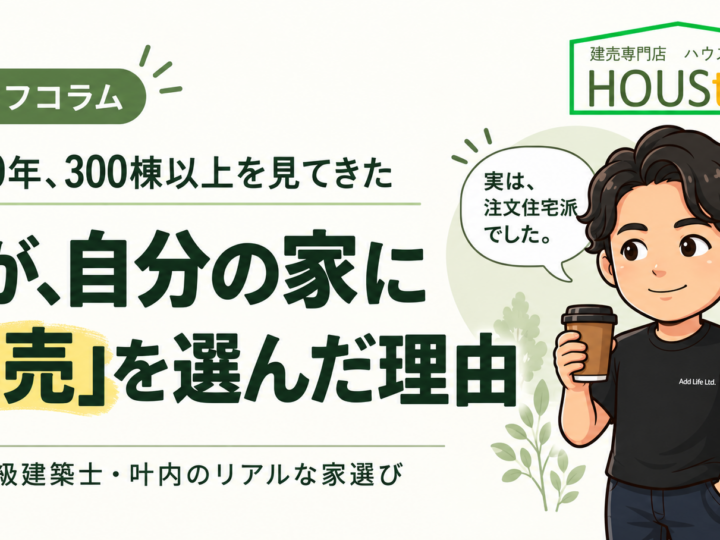 【スタッフコラム】業界10年、300棟以上を見てきた私が、「建売」を買った理由