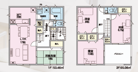 山形市東志戸田　第１　１号棟 間取り図・配置図 1