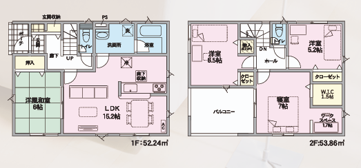 山形市東志戸田　第１　２号棟 間取り図・配置図 1