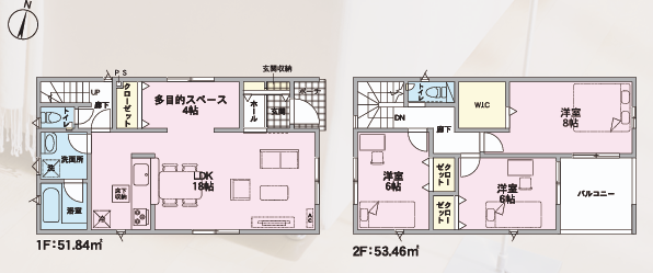 山形市印役町　第８　２号棟 間取り図・配置図 1